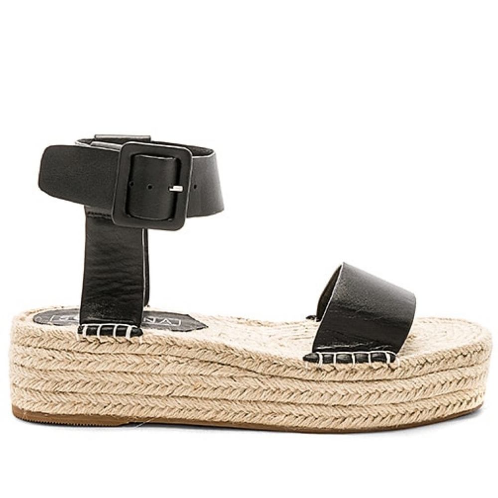 Sol Sana Leslie leather platform espadrilles size 40